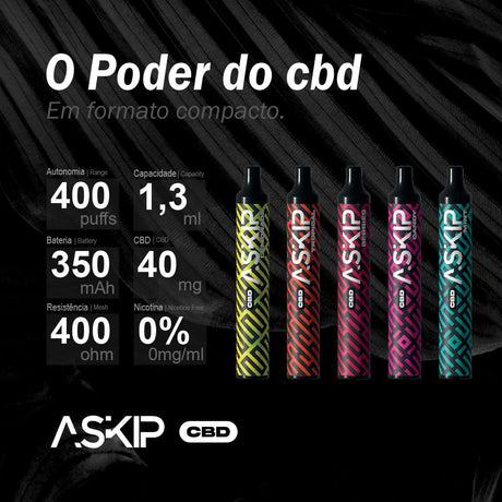 Askip Candy - Vape Descartável de CBD (400 Puffs)