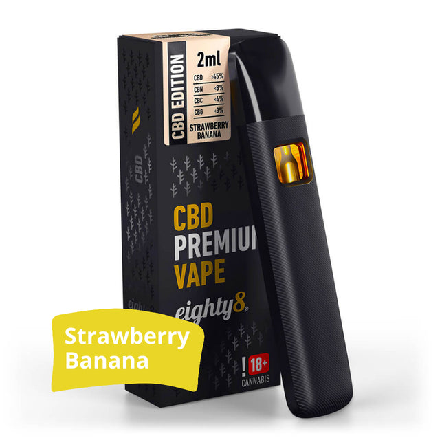 Eighty8 Strawberry Banana - Vape Descartável de CBD (60% CBD+CBN+CBG) - CBDream