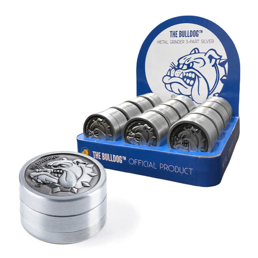 The Bulldog Original Silver Metal Grinder 3 Parts - 40mm